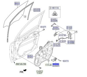 دينمو زجاج الباب الأمامي يسار