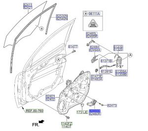 دينمو زجاج الباب الأمامي يسار