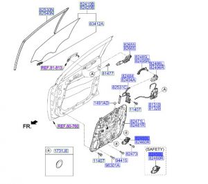 دينمو زجاج الباب الأمامي يسار
