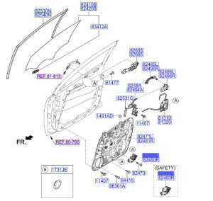 دينمو زجاج الباب الأمامي يسار