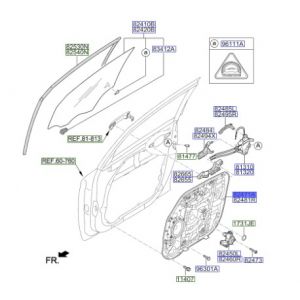 لوح الوحدة الداخلية للباب الأمامي يسار