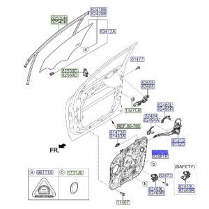 لوح الوحدة الداخلية للباب الأمامي يسار