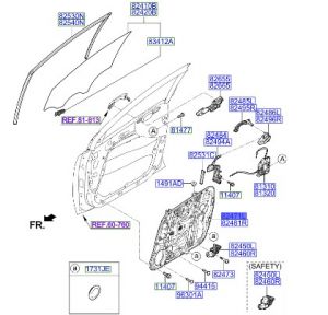 لوح الوحدة الداخلية للباب الأمامي يسار