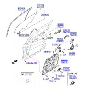 لوح الوحدة الداخلية للباب الأمامي يسار