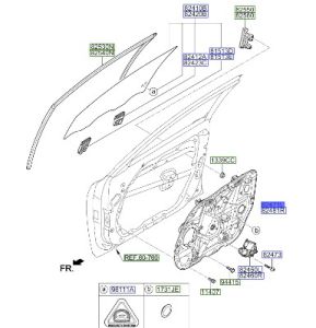 لوح الوحدة الداخلية للباب الأمامي يسار