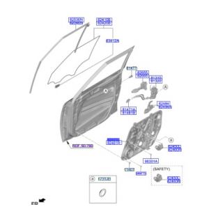 لوح الوحدة الداخلية للباب الأمامي يسار