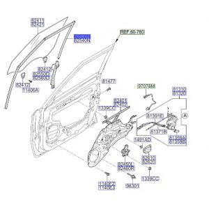 مجرى زجاج باب أمامي
