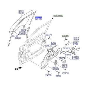 مجرى زجاج باب أمامي