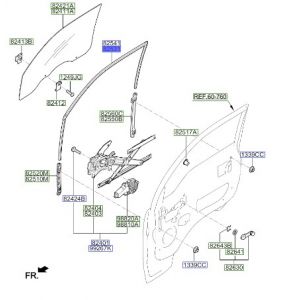 مجرى زجاج باب أمامي