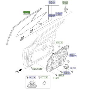 مجرى زجاج باب أمامي