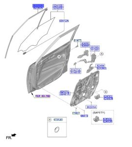 مجرى زجاج باب أمامي