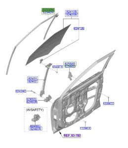 مجرى زجاج باب أمامي