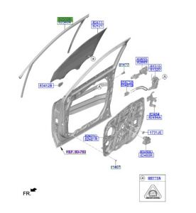 مجرى زجاج باب أمامي