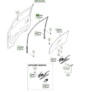 مجرى زجاج باب أمامي
