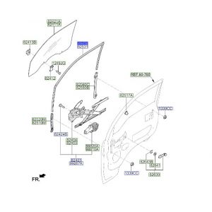 مجرى زجاج باب أمامي