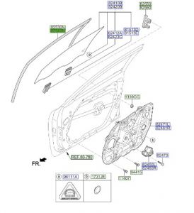 مجرى زجاج باب أمامي