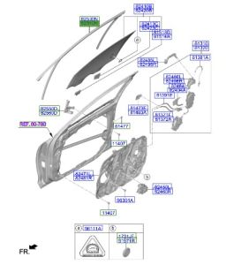 مجرى زجاج باب أمامي