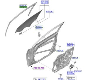 مجرى زجاج باب أمامي