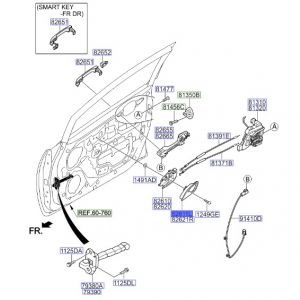 جرم مقبض باب داخلي أمامي يسار