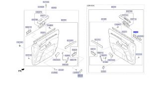 جرم مقبض باب داخلي أمامي يسار