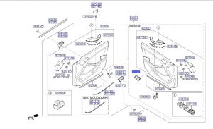 جرم مقبض باب داخلي أمامي يسار
