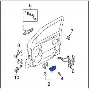 جرم مقبض باب داخلي أمامي يسار
