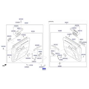 غطاء ديكور باب أمامي داخلي يسار