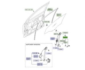 ذراع رفع و تنزيل زجاج الباب