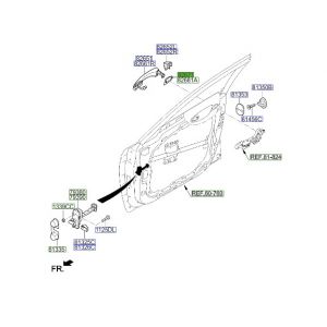 جلدة مقبض الباب الخارجية يسار