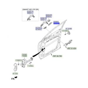 جلدة مقبض الباب الخلفي يسار