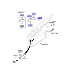 جلدة مقبض الباب الخلفي يسار