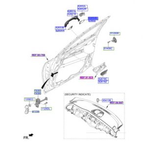 جلدة مقبض الباب الخلفي يسار