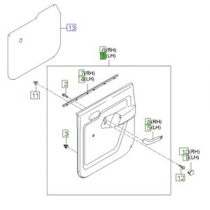 ديكور باب داخلي خلفي يسار كامل
