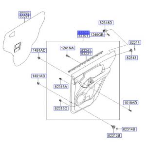 ديكور باب داخلي خلفي يمين كامل