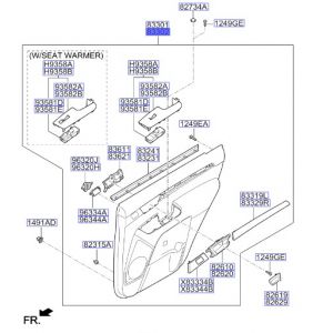 ديكور باب داخلي خلفي يمين كامل