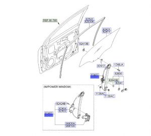 منظم رفع و تنزيل زجاج الباب الخلفي اليسار