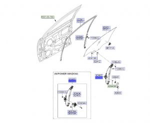 منظم رفع و تنزيل زجاج الباب الخلفي اليسار
