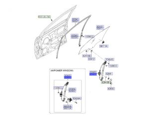 منظم رفع و تنزيل زجاج الباب الخلفي اليسار