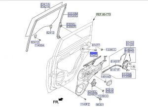 منظم رفع و تنزيل زجاج الباب الخلفي اليسار