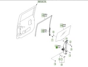 منظم رفع و تنزيل زجاج الباب الخلفي اليسار