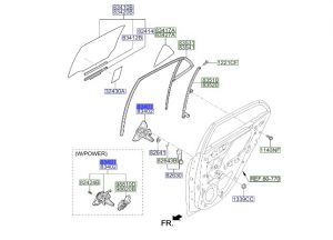 منظم رفع و تنزيل زجاج الباب الخلفي اليسار