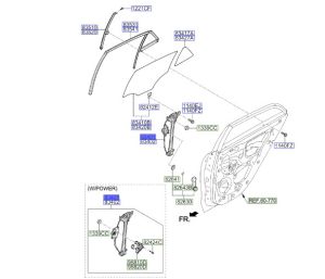 منظم رفع و تنزيل زجاج الباب الخلفي اليسار