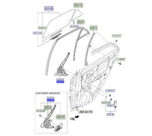 منظم رفع و تنزيل زجاج الباب الخلفي اليمين