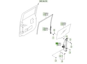 منظم رفع و تنزيل زجاج الباب الخلفي اليمين