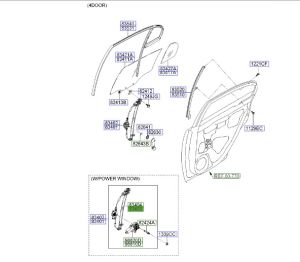 منظم كهربائي لرفع و تنزيل زجاج الباب الخلفي يسار