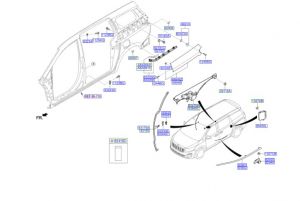 منظم رفع و تنزيل زجاج الباب الخلفي اليسار