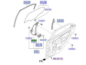 منظم كهربائي لرفع و تنزيل زجاج الباب الخلفي يسار