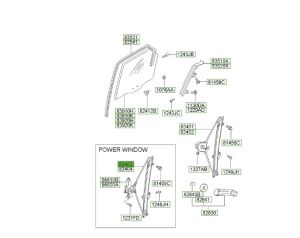 منظم كهربائي لرفع و تنزيل زجاج الباب الخلفي يسار