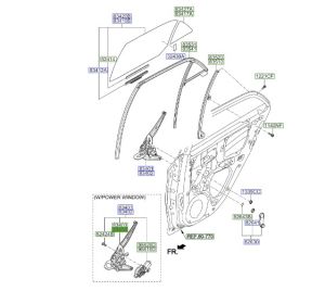 منظم كهربائي لرفع و تنزيل زجاج الباب الخلفي يمين