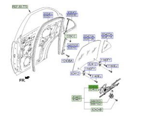 منظم كهربائي لرفع و تنزيل زجاج الباب الخلفي يمين